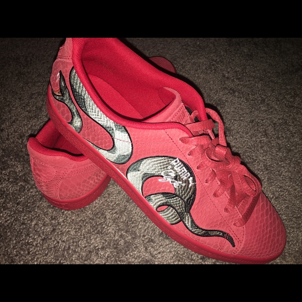 Puma “Clyde” Snakeskin Sneakers
